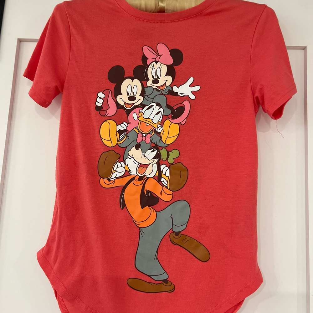Disney Red T-Shirt with Mickey, Minnie, and Goofy